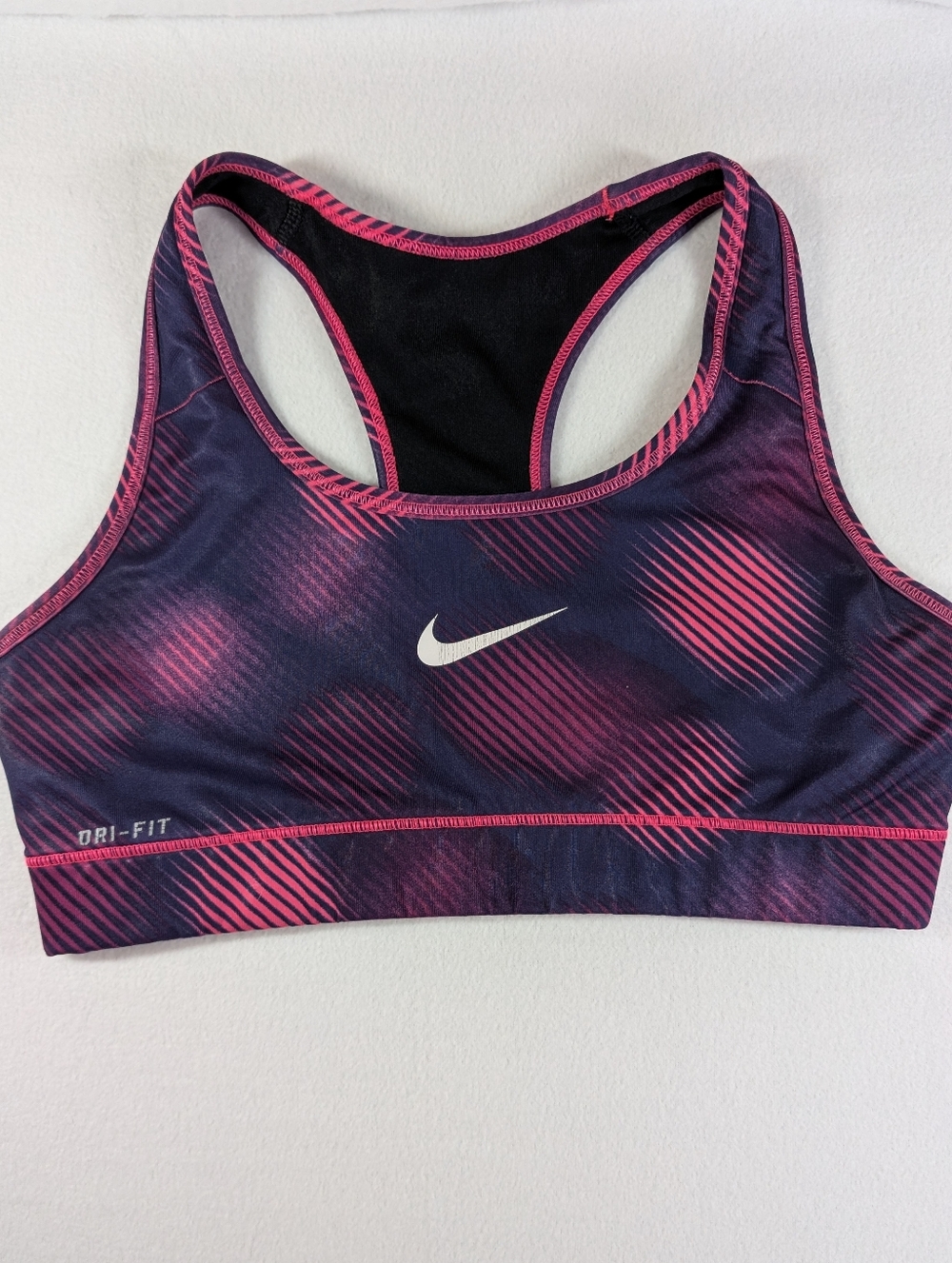 Nike Women's Dri-FIT Sports Bra - Pink and Navy